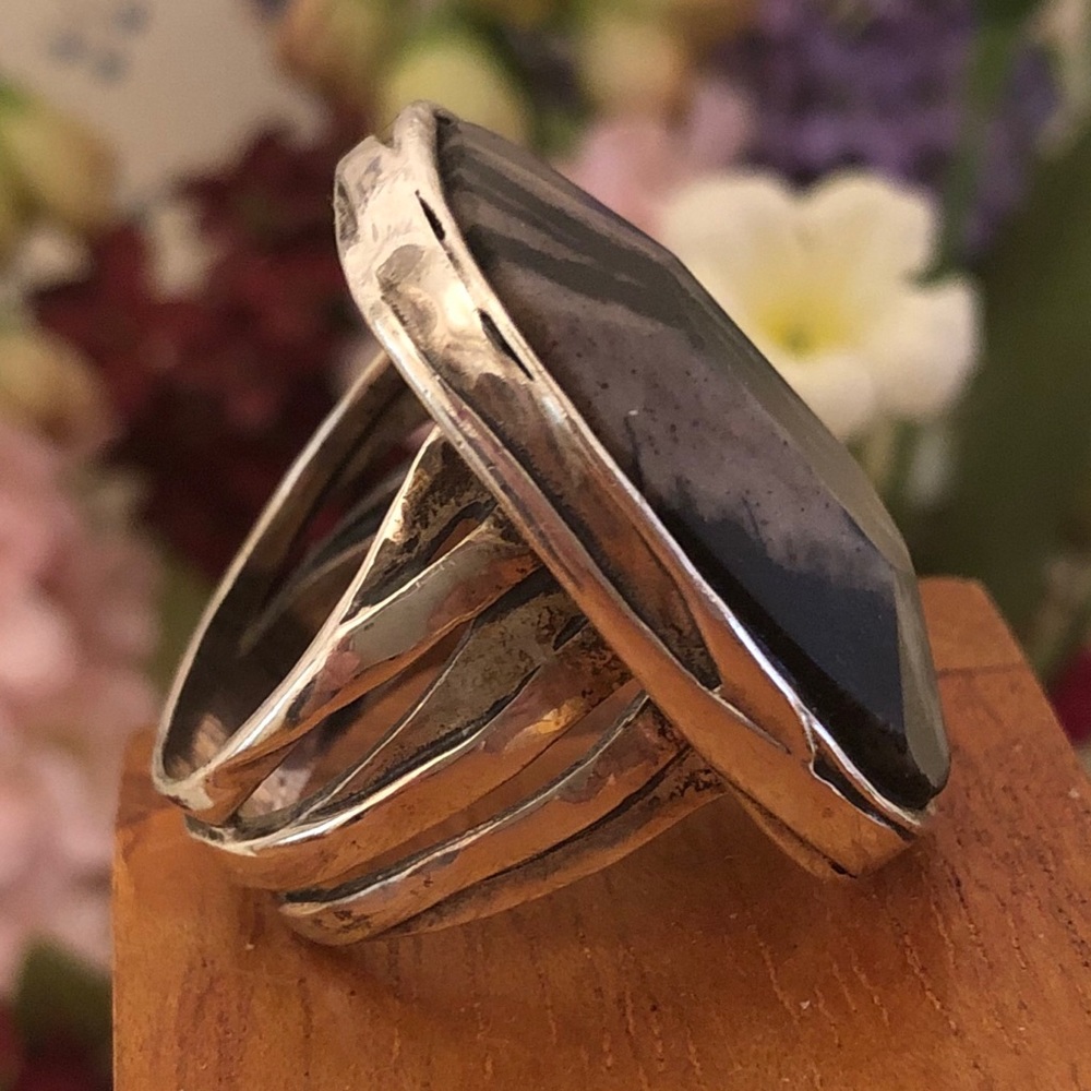 Silpada Sterling Silver Agate Abstract Ring R2761 Size 6 1/4 - Picture 5 of 9
